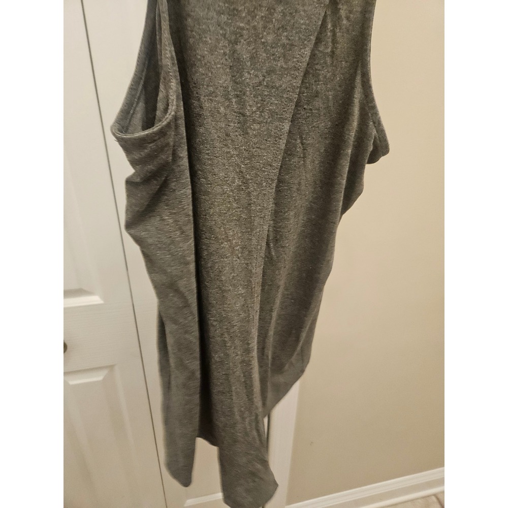 Carbon38 Womens Heather Gray Split Back Tulip Hem Sleeveless Tank Top Medium